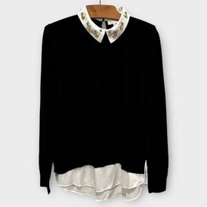 TED BAKER LONDON Andryaa Pergola Embellished Collar Layered Sweater (2)